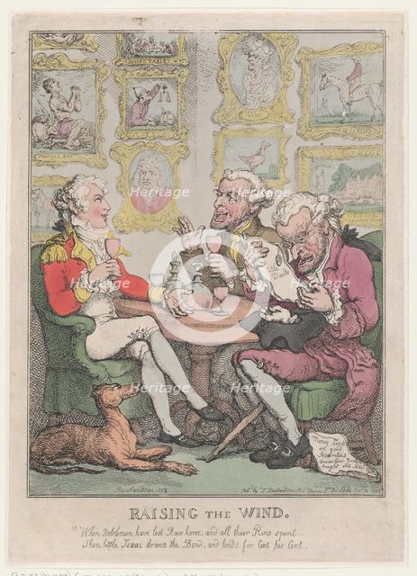 Raising the Wind, 1805-12., 1805-12. Creator: Thomas Rowlandson.