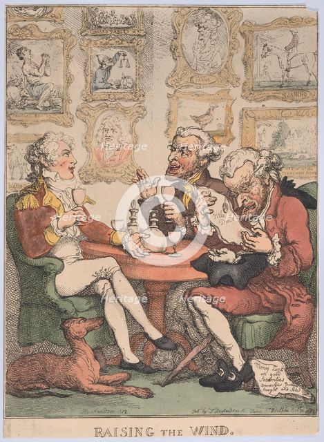 Raising the Wind, 1805-12., 1805-12. Creator: Thomas Rowlandson.
