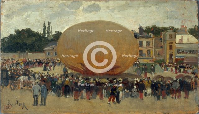 Raising a balloon, c1880. Creator: Raoul Arus.