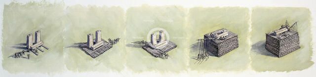 Raising a lintel, Stonehenge, Prehistoric, (c1990-2010). Artist: Peter Dunn.