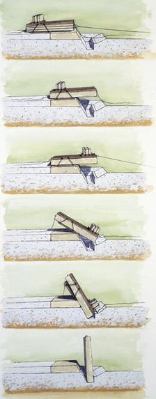 Raising a sarsen stone, Stonehenge, c25th century BC, (c1990-2010). Artist: Peter Dunn