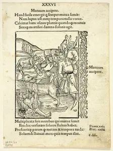 Raising Loans from Navis Stultifera (Ship of Fools), Plate 24 from Woodcuts from...1929. Creators: Master of the Bergmann Press, Johann Bergmann von Olpe, Sebastian Brant, Wilhelm Ludwig Schreiber