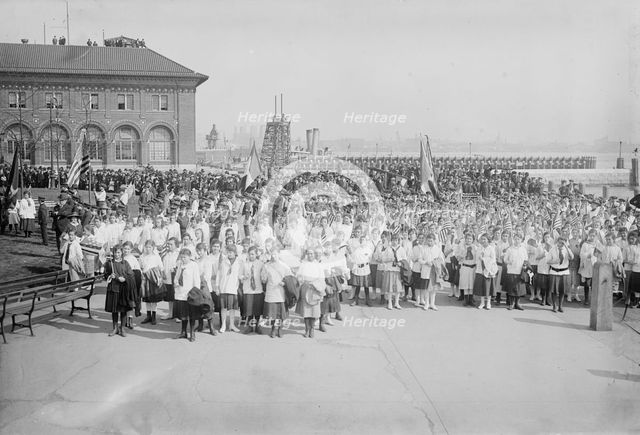 Raising N.Y.City's flag, 1916. Creator: Bain News Service.