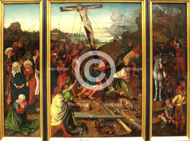 Raising of the Cross, c1480-1500. Creator: Copy after Master of the Stötteritz Altar.