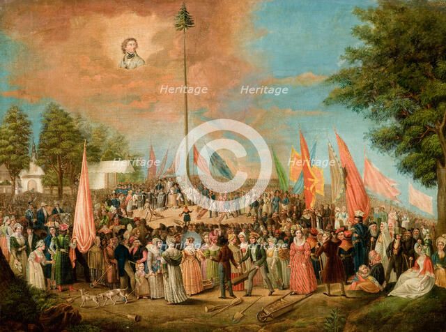 Raising of the Kosciuszko Mound, between 1838-1860. Creator: Jan Nepomucen Bizanski.