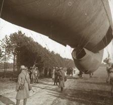 Raising of an observation balloon, Somme, northern France, 1916