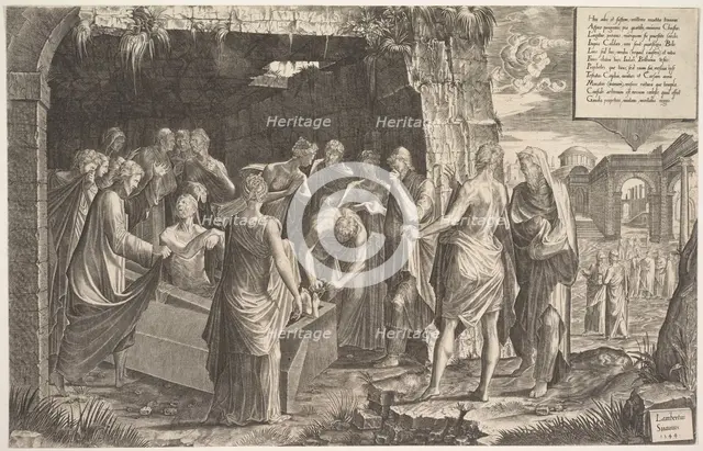 Raising of Lazarus, 1544. Creator: Lambert Suavius.