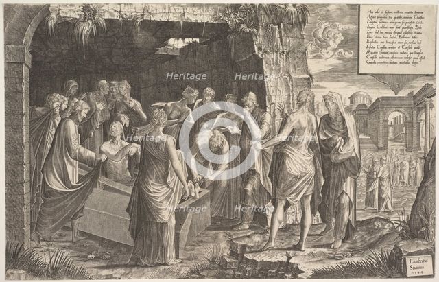 Raising of Lazarus, 1544. Creator: Lambert Suavius.