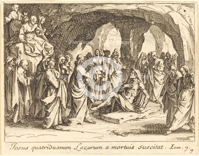 Raising of Lazarus, 1635. Creator: Jacques Callot.