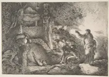 Raising of Lazarus, 1645-1650. Creator: Giovanni Benedetto Castiglione