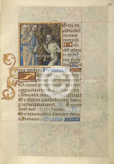 Raising of Lazarus; Poncher Hours, about 1500. Creator: Master of Cardinal Bourbon.