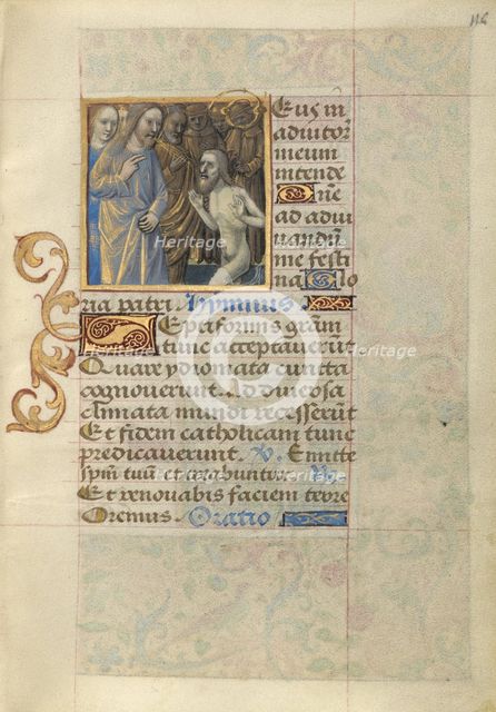 Raising of Lazarus; Poncher Hours, about 1500. Creator: Master of Cardinal Bourbon.