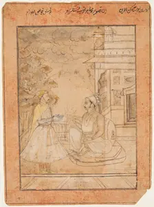 Raja Anup Singh (r. 1669-98) receives a courtier, c. 1690. Creator: Ruknuddin (Indian, active c. 1690)