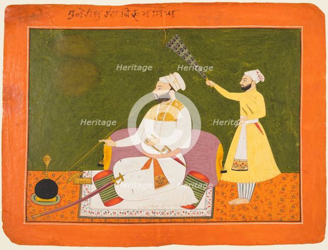 Raja Bikram Singh of Guler (reigned 1661-85) Smoking, about 1680. Creator: Unknown.