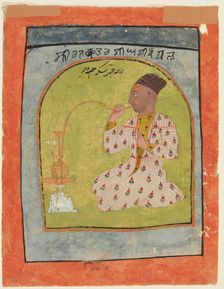 Raja Chattar Singh smoking, c. 1680. Creator: Unknown