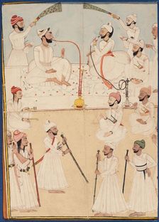 Raja Shamsher Sen of Mandi and Raja Ranjit Suket in Daurbar, between c1772 and c1773. Creator: Unknown