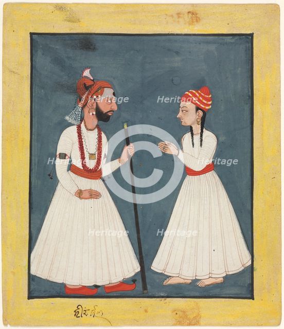 Raja Shamsher Sen with a Youth , 1760-70. Creator: Unknown.
