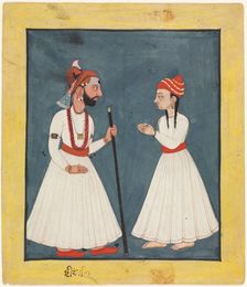 Raja Shamsher Sen with a Youth , 1760-70. Creator: Unknown