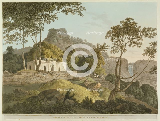 Raje Gaut, the principal road up to Rotas Chur, Bahar, July 1795. Creator: Thomas Daniell.