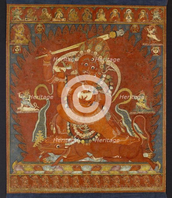 Raktayamari and Vajravetali, early 14th century. Creator: Unknown.