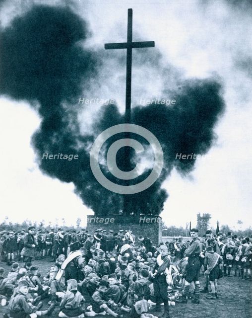 Rally in honour of Albert Leo Schlageter on a heath near Dusseldorf, Germany, 29th March 1933. Creator: Unknown.