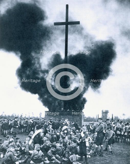 Rally in honour of Albert Leo Schlageter on a heath near Dusseldorf, Germany, 29th March 1933. Artist: Unknown