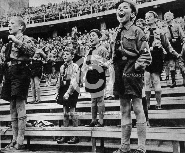 Rally of Nazi Youth, Germany 1930s. Artist: Unknown