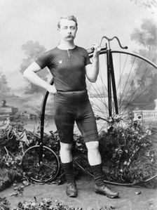 Ralph Clifton with a penny farthing, (c1895?)