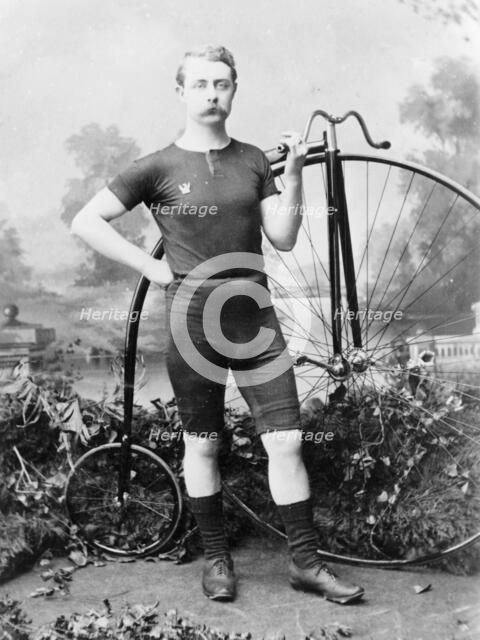 Ralph Clifton with a penny farthing, (c1895?). Artist: Unknown