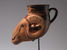 Ram-Head Rhyton, c. 480-470 BC. Creator: Brygos Painter (Greek)