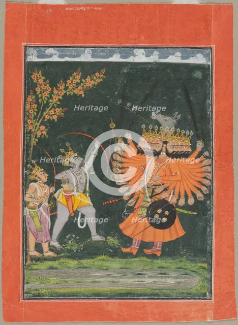 Rama and Laksmana Fighting Ravana, c. 1750. Creator: Unknown.