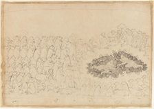 Rama and Lakshmana Overwhelmed by Arrows: Folio from the Siege of Lanka series, ca. 1725. Creator: Manaku