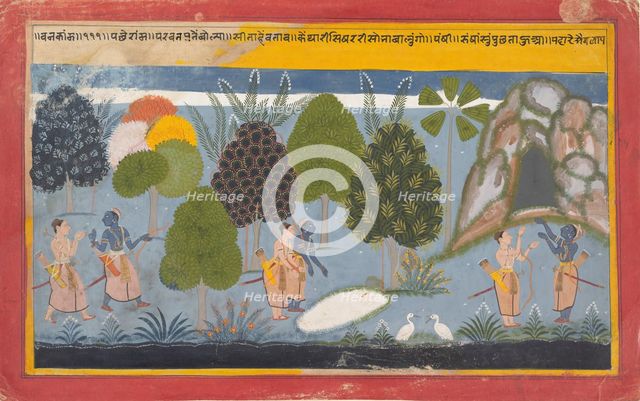 Rama and Lakshmana Search in Vain for Sita: Illustrated folio..., ca. 1680-90. Creator: Unknown.