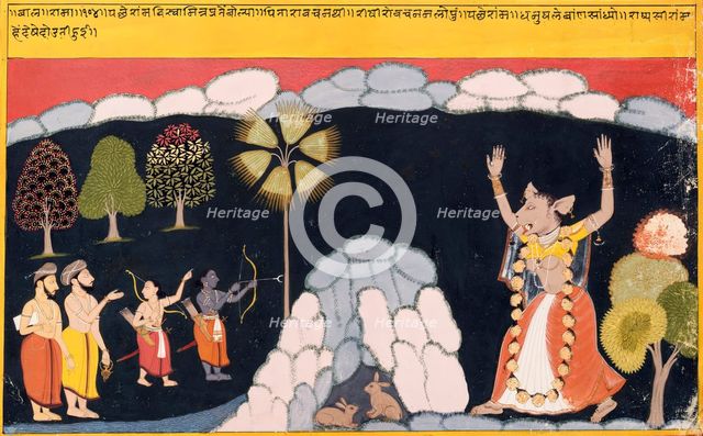 Rama Destroys the Ogress Tadaka, 1700-1725. Creator: Unknown.