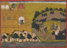 Rama Releases the Demon Spies Shuka and Sarana: Folio from the Siege of Lanka series , ca.1725. Creator: Manaku