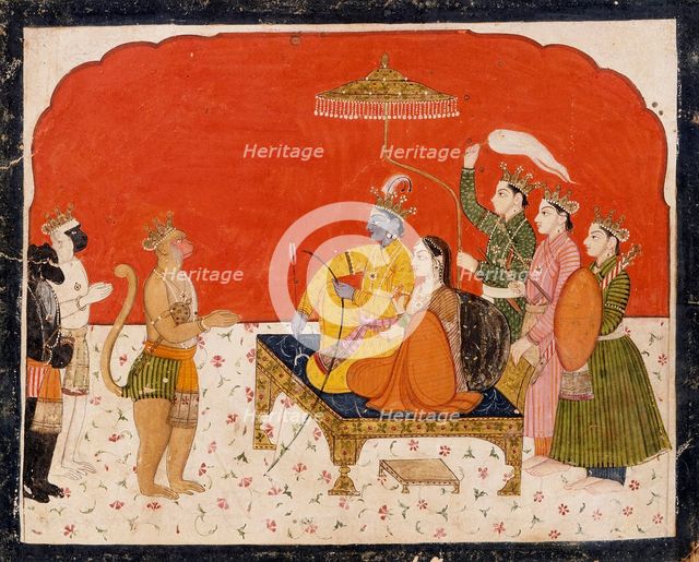 Rama's Court, Folio from a Ramayana (Adventures of Rama), between 1775 and 1800. Creator: Unknown.