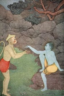 Rama sending his signet-ring to Sita, 1913. Artist: K Venkatappa