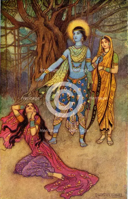 'Rama Spurns the Demon Lover', 1913. Creator: Warwick Goble.
