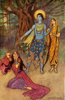 Rama Spurns the Demon Lover 1913. Creator: Warwick Goble
