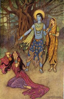 Rama Spurns the Demon Lover 1913. Creator: Warwick Goble
