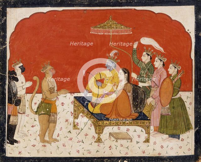 Rama's Court, Folio from a Ramayana (Adventures of Rama), between 1775 and 1800. Creator: Unknown.