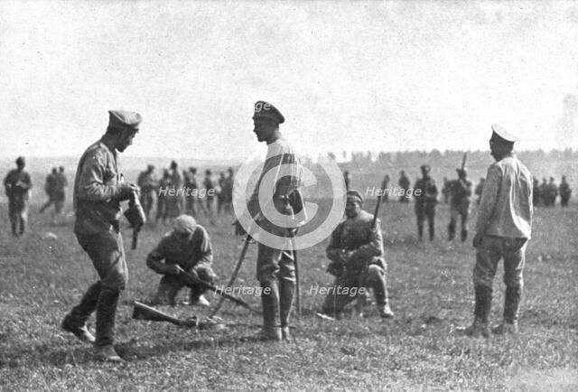 'Ramenés au Devoir; Arretes dans leur debandade, des soldats qui avaient abandonné leur..., 1917. Creator: Unknown.