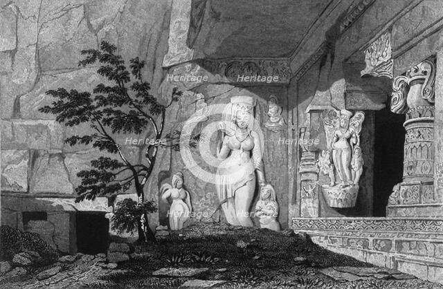'Rameswur, - Caves of Ellora', 1835. Creator: George Cattermole.