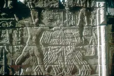 Rameses III smiting his enemies before Amun-Ra, Mortuary Temple, Medinat Habu, Egypt, c12th cen BC