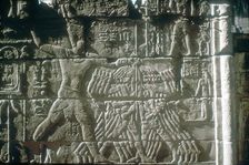 Rameses III smiting his enemies before Amun-Ra, Mortuary Temple, Medinat Habu, Egypt, c12th cen BC