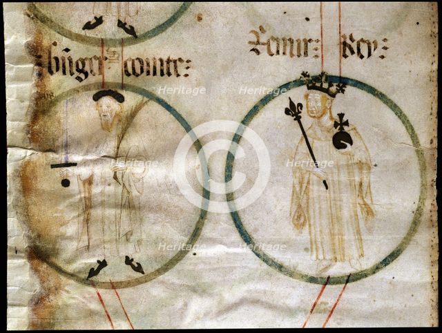 Ramón Berenguer III 'El Grande' (1082-1131), count of Barcelona and Ramiro II 'El Monje' (1080-11…