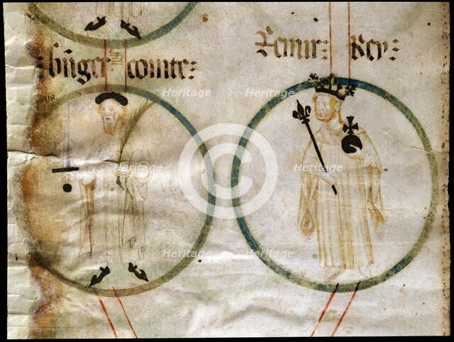 Ramón Berenguer III 'El Grande' (1082-1131), count of Barcelona and Ramiro II 'El Monje' (1080-11…