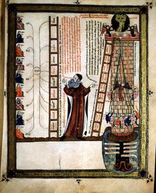 Ramon Llull (1235 - 1315), Majorcan philosopher and theologian, representing the symbol of the do…