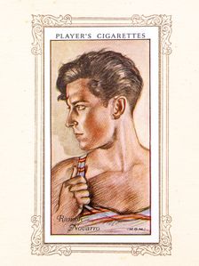 Ramon Novarro Collectables Picture of movie stars that came with the Players cigarette packet, 1934. Creator: Unknown