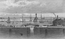 Ramsgate Harbour and Light House, Kent c1829. Artist: C Bedford
